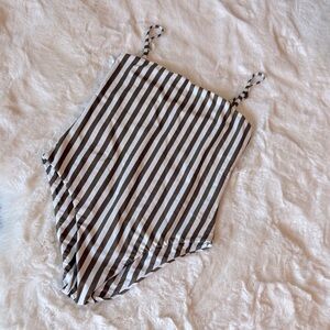 SUMMER CLEARANCE - Like New! Mikoh Brown and White Striped One Piece Swimsuit